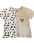 VAUVA Vauva SS23 Safari - Baby Boys Leopard Print Patchwork Cotton Short Sleeve T-shirt Tops