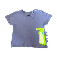 VAUVA Vauva SS23 Safari - Baby Boys Crocodile Print Cotton Short Sleeve T-shirt Tops