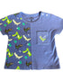 VAUVA Vauva SS23 Safari - Baby Boys Crocodile Print Patchwork Cotton Short Sleeve T-shirt Tops