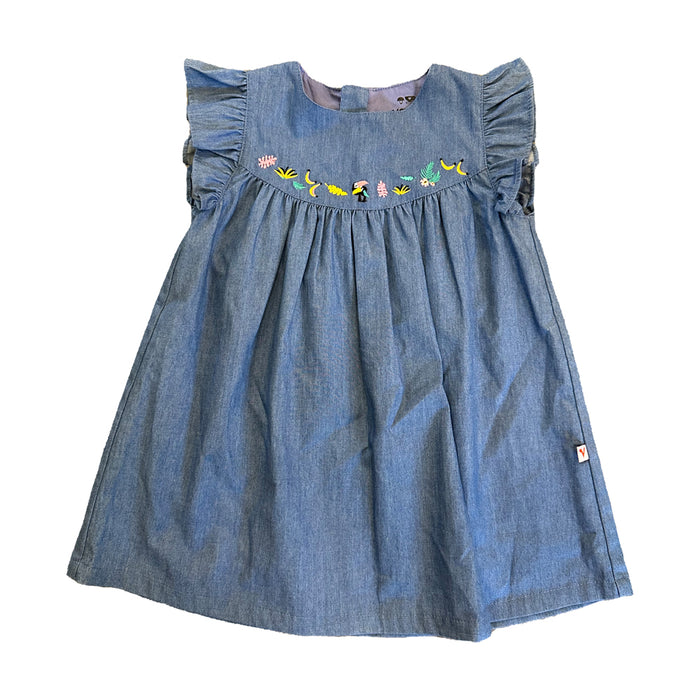 Vauva SS23 Safari - 女嬰荷葉邊棉質連衣裙