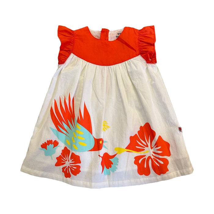 Vauva SS23 Safari - Baby Girls Ruffle Sleeves Cotton Dress-product image front