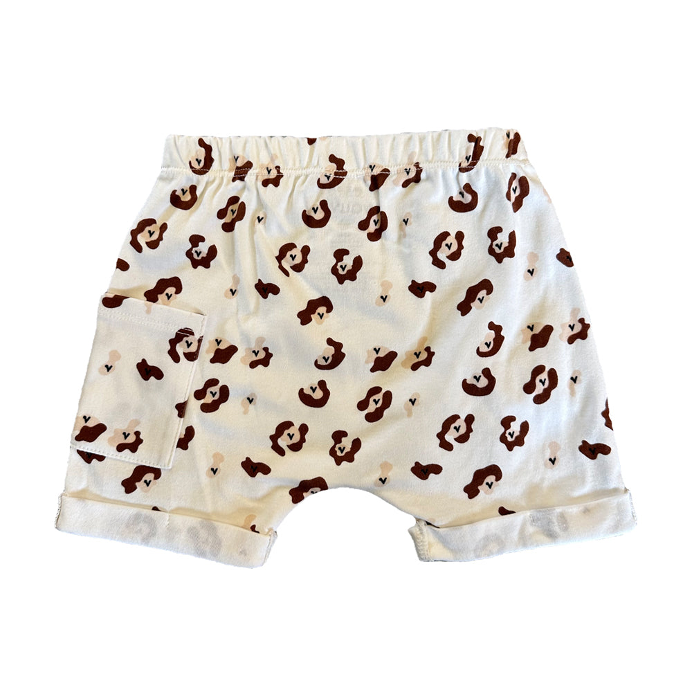 VAUVA Vauva SS23 Safari - Baby Boys Leopard Print Puff Pocket Shorts Shorts