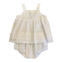 Vauva SS23 Safari - Baby Girls Eyelet Cotton Bodysuit (White) - My Little Korner