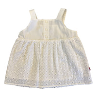 Vauva SS23 Safari - Baby Girls Eyelet Cotton Bodysuit (White) - My Little Korner