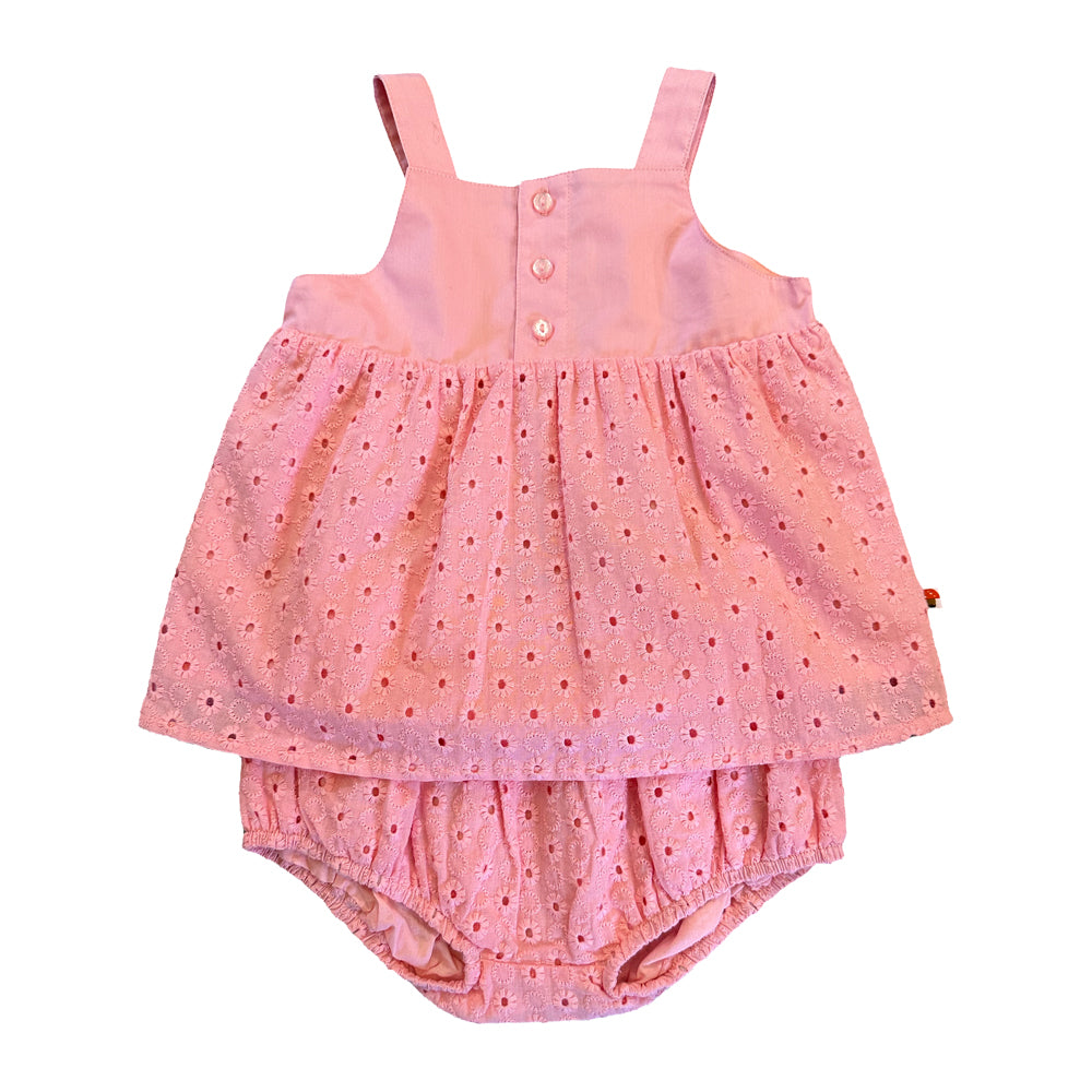 Vauva SS23 Safari - Baby Girls Eyelet Cotton Bodysuit (Pink)