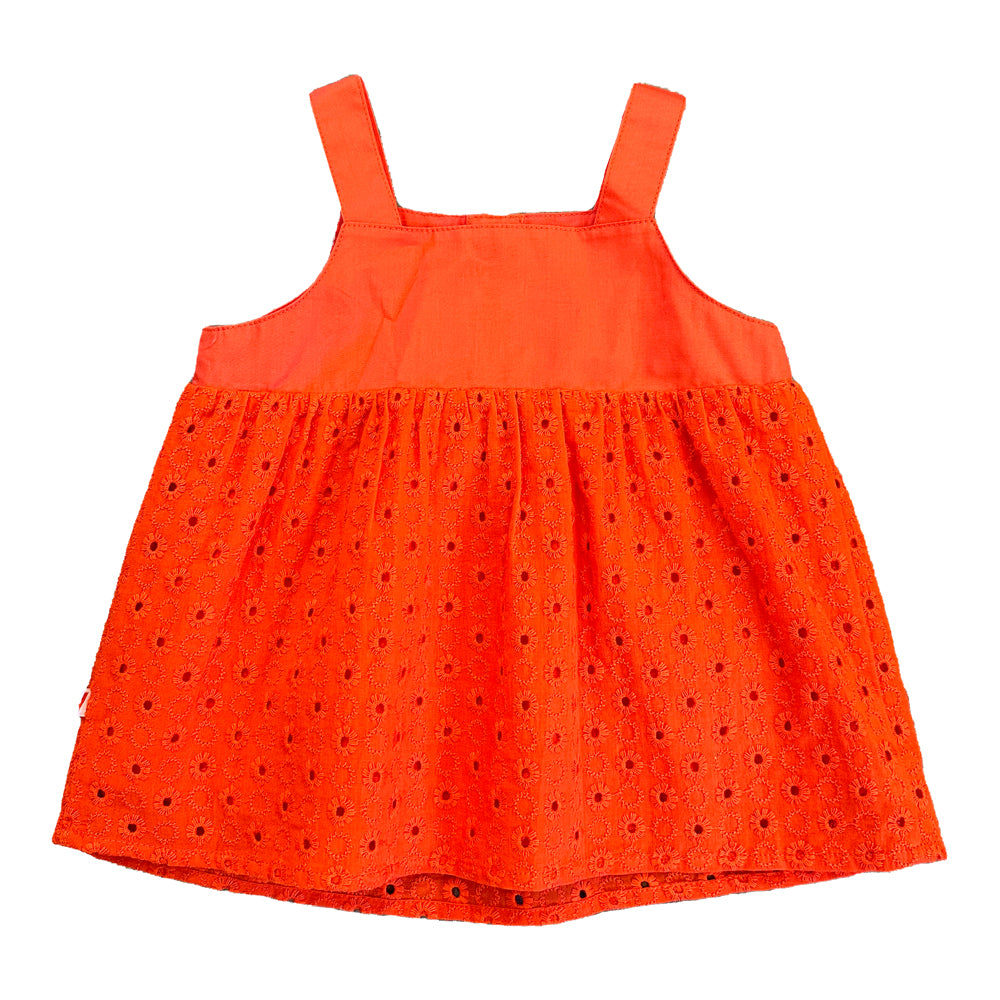 VAUVA Vauva SS23 Safari - Baby Girls Eyelet Cotton Bodysuit (Red) Bodysuit