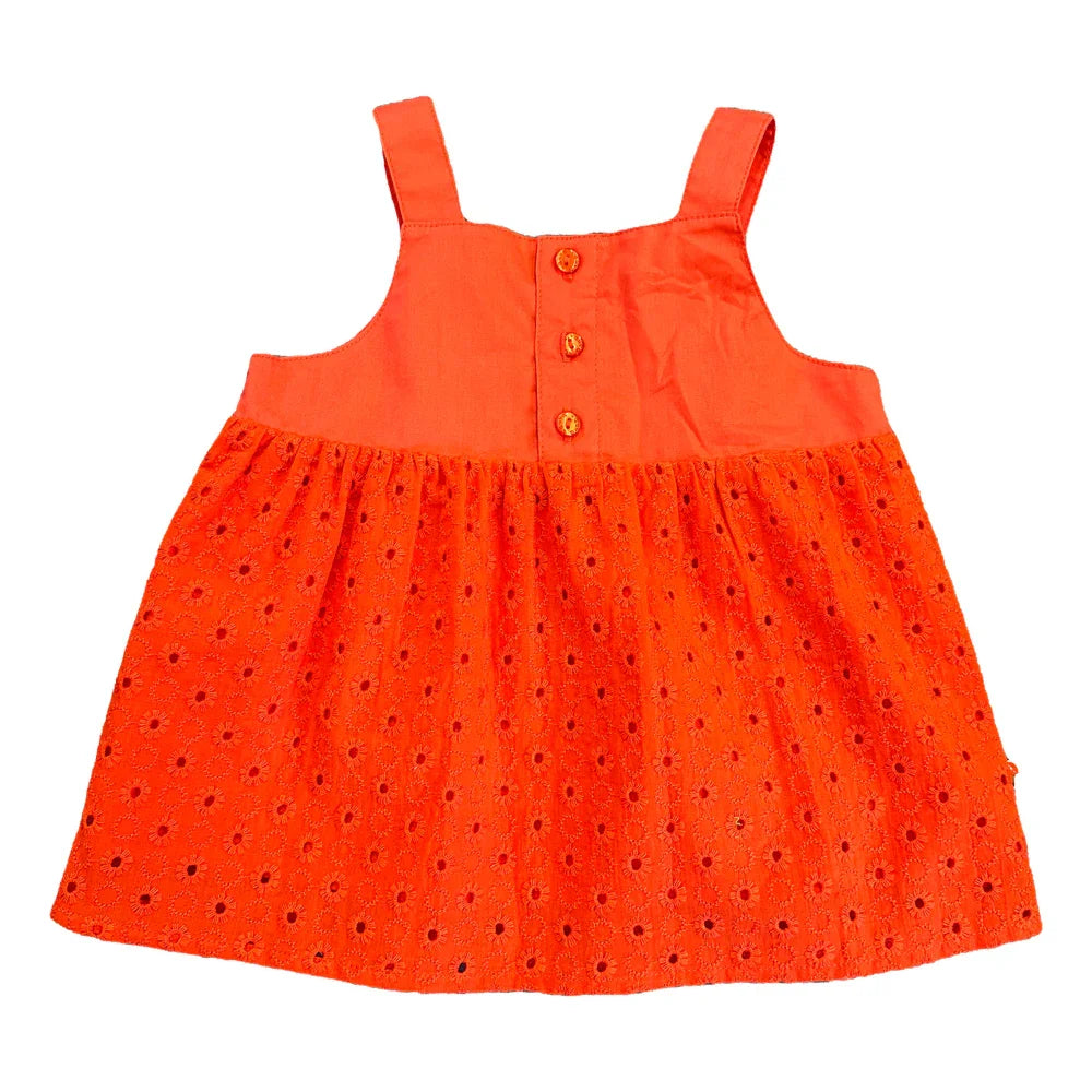 VAUVA Vauva SS23 Safari - Baby Girls Eyelet Cotton Bodysuit (Red) Bodysuit