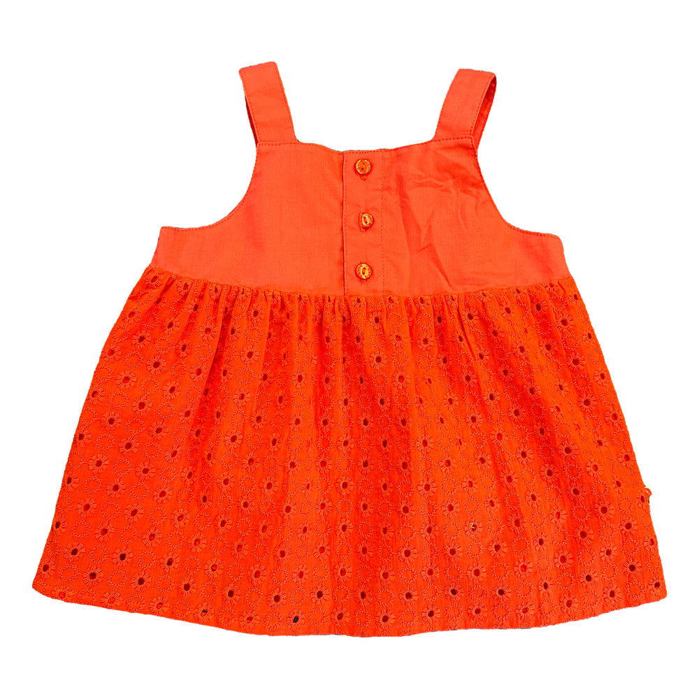 VAUVA Vauva SS23 Safari - Baby Girls Eyelet Cotton Bodysuit (Red) Bodysuit