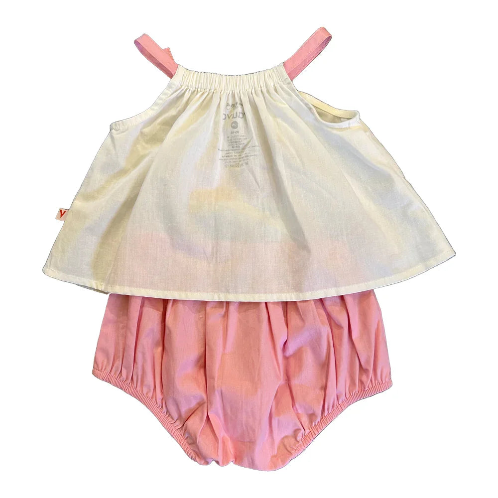 VAUVA Vauva SS23 Safari -Baby Girls Flamingo Print Cotton babysuit Kit & Set
