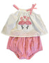 VAUVA Vauva SS23 Safari -Baby Girls Flamingo Print Cotton babysuit Kit & Set