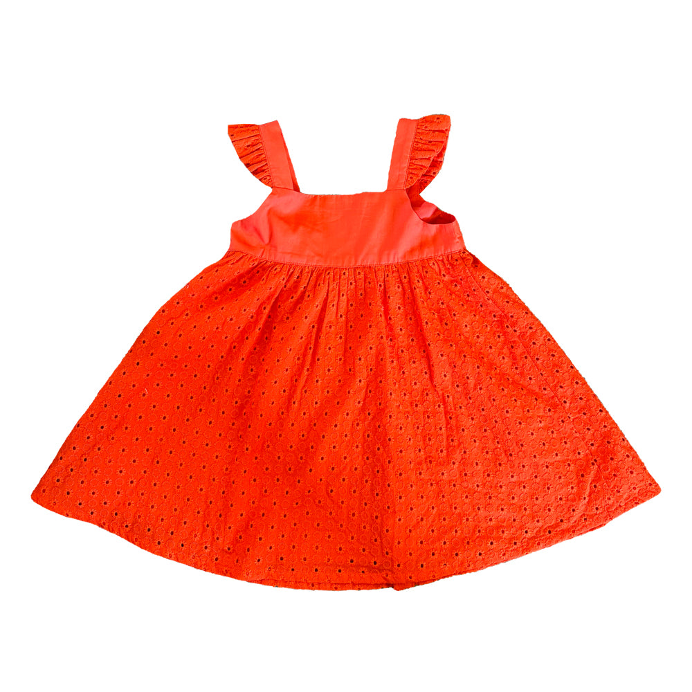 VAUVA Vauva SS23 Safari - Girls Eyelet Ruffle Cotton Dress Dresses