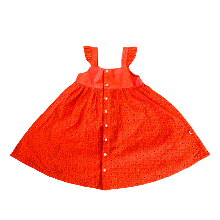 Vauva SS23 Safari - Girls Eyelet Ruffle Cotton Dress-product image front