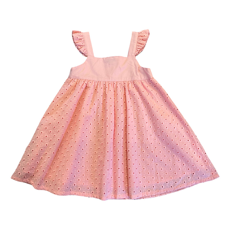 Vauva SS23 Safari - Girls Eyelet Ruffle Cotton Dress-product image back