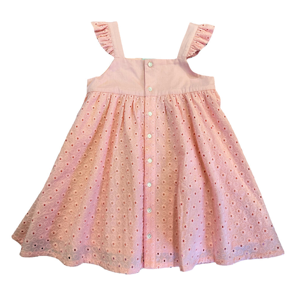 Girls Eyelet Ruffle Cotton Dress