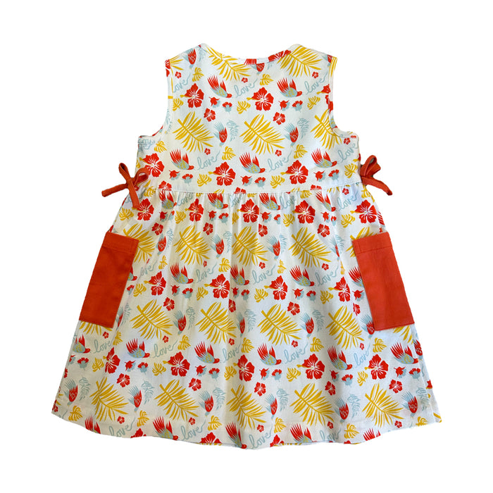Vauva SS23 Safari - Girls Floral Print Two Pocket Cotton Dress
