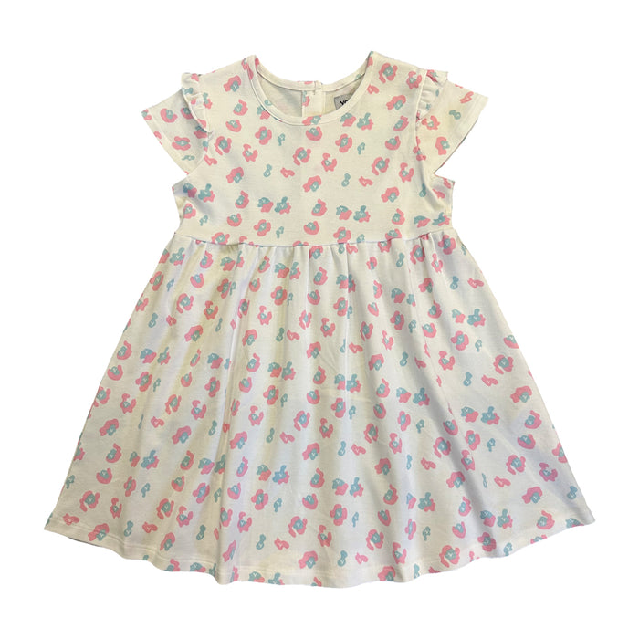 Vauva SS23 Safari - 女童豹紋印花棉質短袖連衣裙
