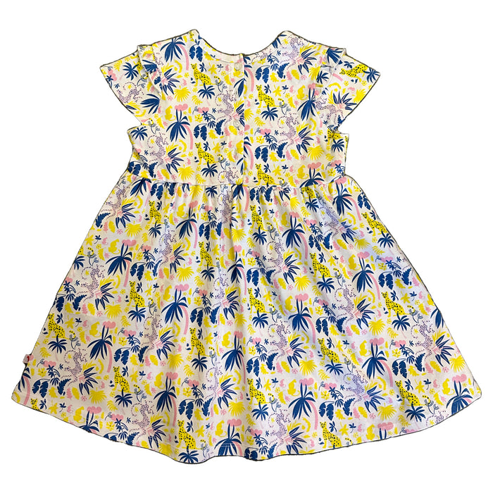 Vauva SS23 Safari - Girls Forest Print Cotton Short Sleeve Dress