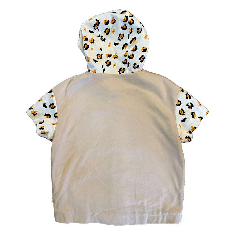 Vauva SS23 Safari - Boys Leopard Print Cotton Short Sleeve Jacket (Khaki)-product image back