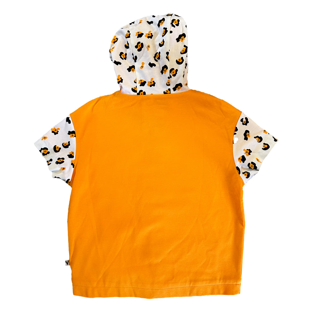 Vauva SS23 Safari - Boys Leopard Print Cotton Short Sleeve Jacket (Orange) - My Little Korner