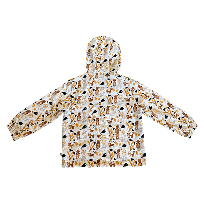 Vauva SS23 Safari - 男童動物印花尼龍長袖風衣（白色）