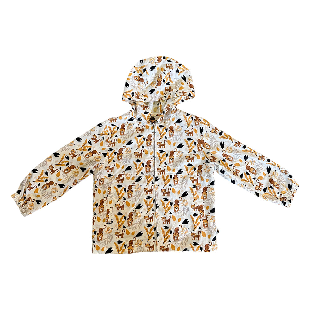 VAUVA Vauva SS23 Safari - Boys All Over Animal Print Nylon Long Sleeve Windbreaker (White) Windbreaker