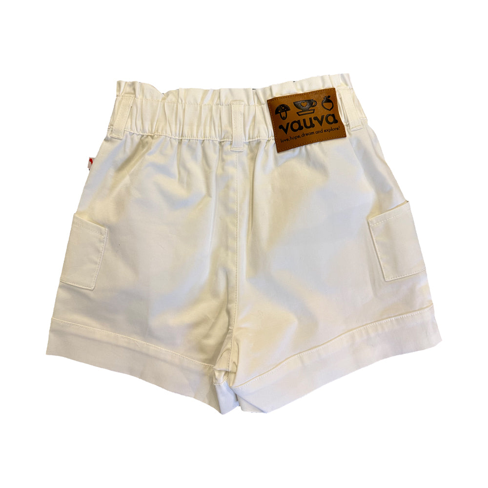 VAUVA Vauva SS23 Safari - Girls Vauva Logo Cotton Shorts (White) Shorts