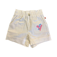 Vauva SS23 Safari - Girls Vauva Logo Cotton Shorts (White) - My Little Korner