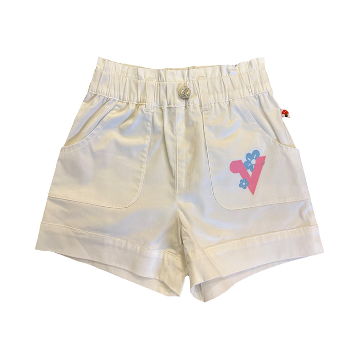 Vauva SS23 Safari - 女童 Vauva 棉質短褲（白色）