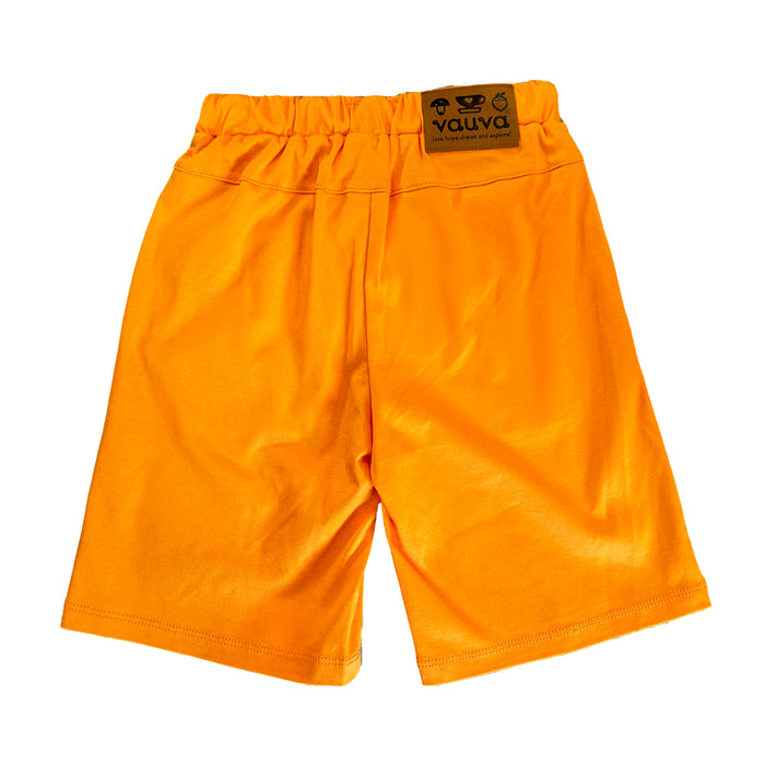 Vauva SS23 Safari - Boys Tiger Embroidered Cotton Shorts (Orange) - My Little Korner