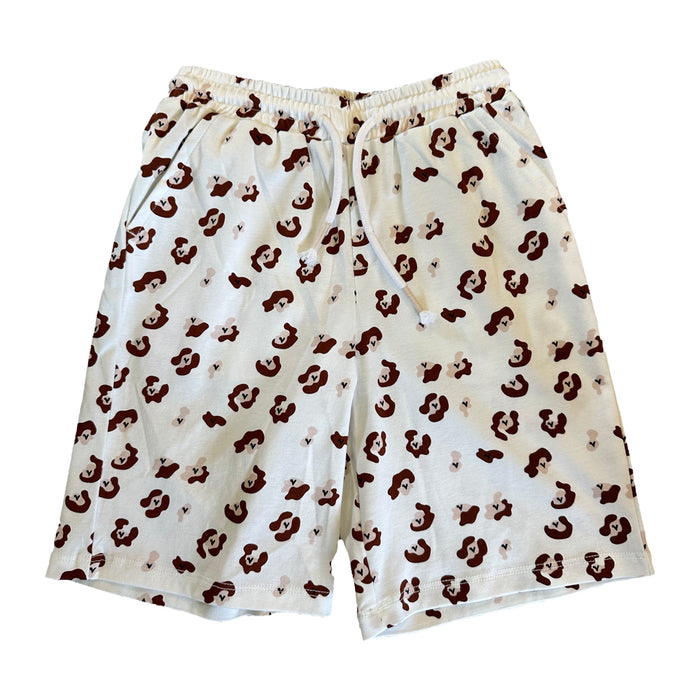 Vauva SS23 Safari - Boys Leopard Print Cotton Shorts (Brown) product image front