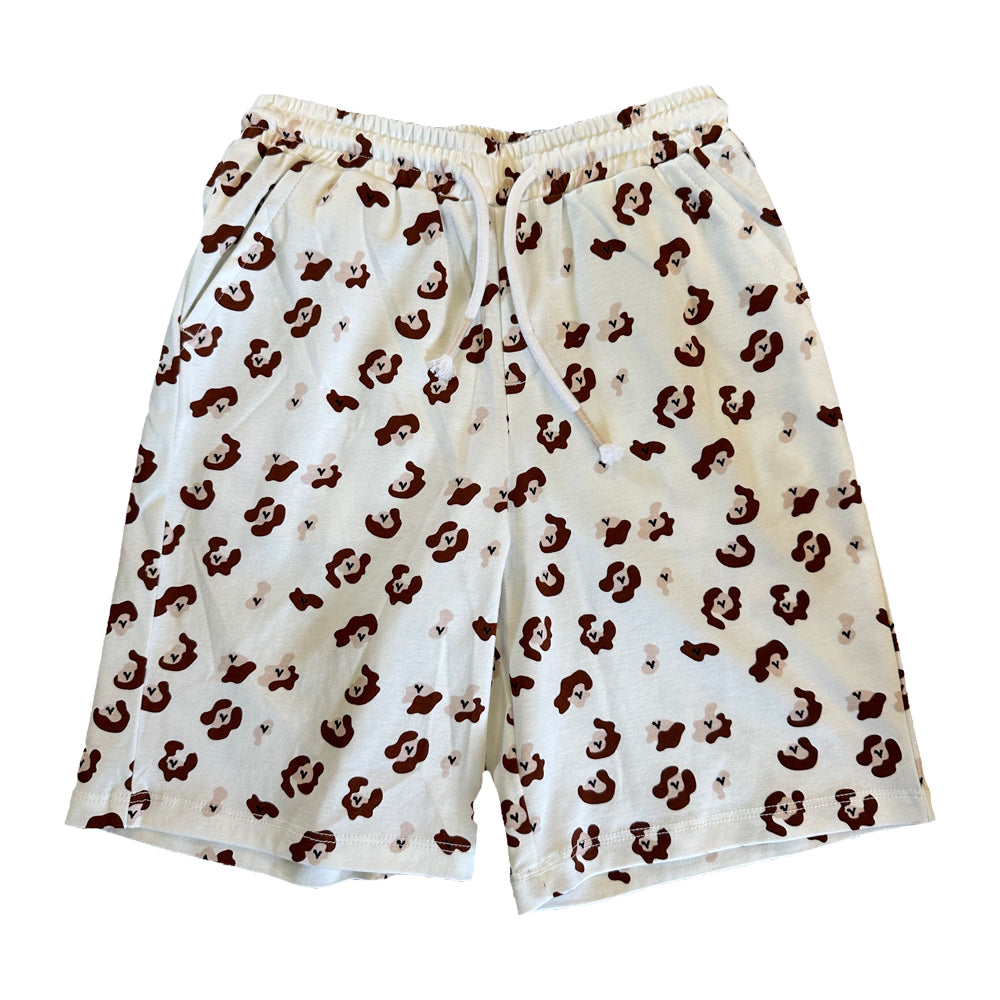 Vauva SS23 Safari - Boys Leopard Print Cotton Shorts (Brown) 130 cm