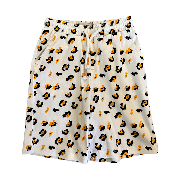 Vauva SS23 Safari - 男孩豹紋印花棉質短褲（橙色）
