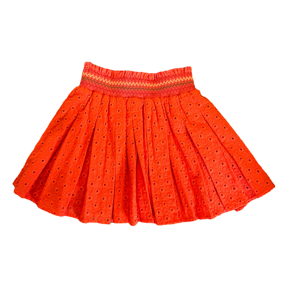 VAUVA Vauva SS23 Safari - Girls Eyelet Cotton Skirt (Red) Skirt