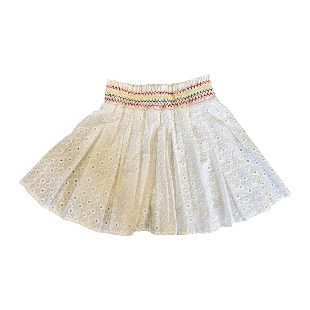 VAUVA Vauva SS23 Safari - Girls Eyelet Cotton Skirt (White) Skirt