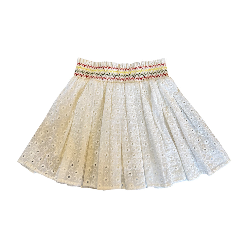 VAUVA Vauva SS23 Safari - Girls Eyelet Cotton Skirt (White) Skirt