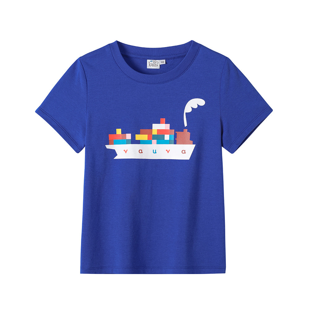 Vauva - Kid Short-sleeve Tee Top Cargo Print Blue
