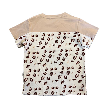 VAUVA Vauva SS23 Safari - Boys Leopard Print Color Matching Cotton Short Sleeve Pocket T-shirt (Khaki) Tops