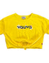 VAUVA Vauva SS23 Safari - Girls Vauva Logo Print Cotton Short Sleeves Top (Yellow) Tops
