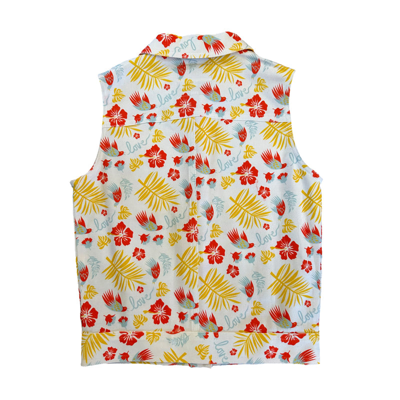 Vauva SS23 Safari - Girls Floral Print Cotton Vest-prodct image back