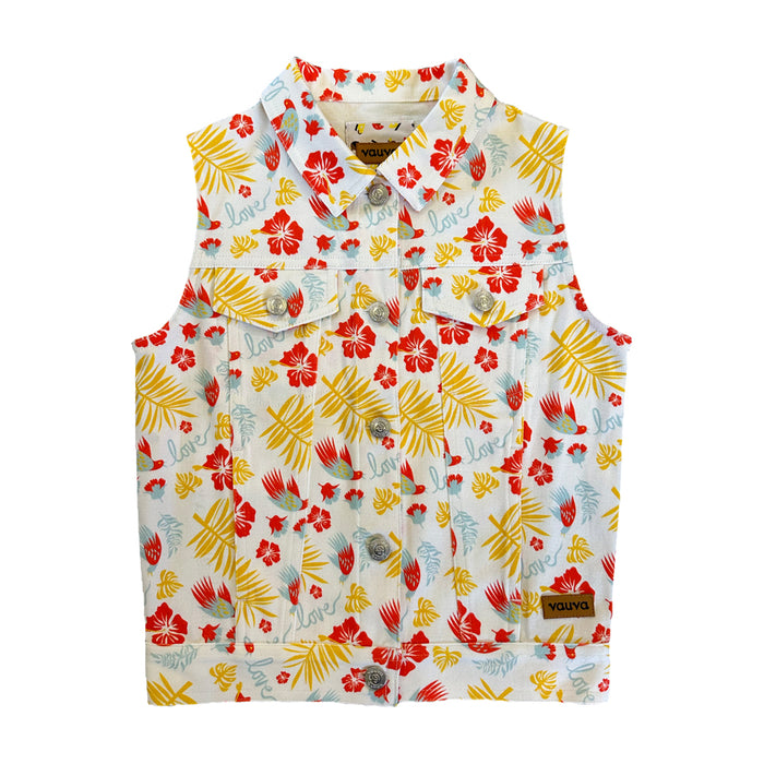 Vauva SS23 Safari - Girls Floral Print Cotton Vest-prodct image front