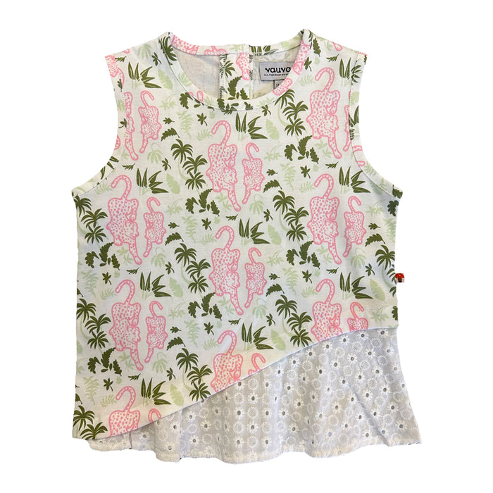 Vauva SS23 Safari - Girls Forest Print Cotton Vest - My Little Korner
