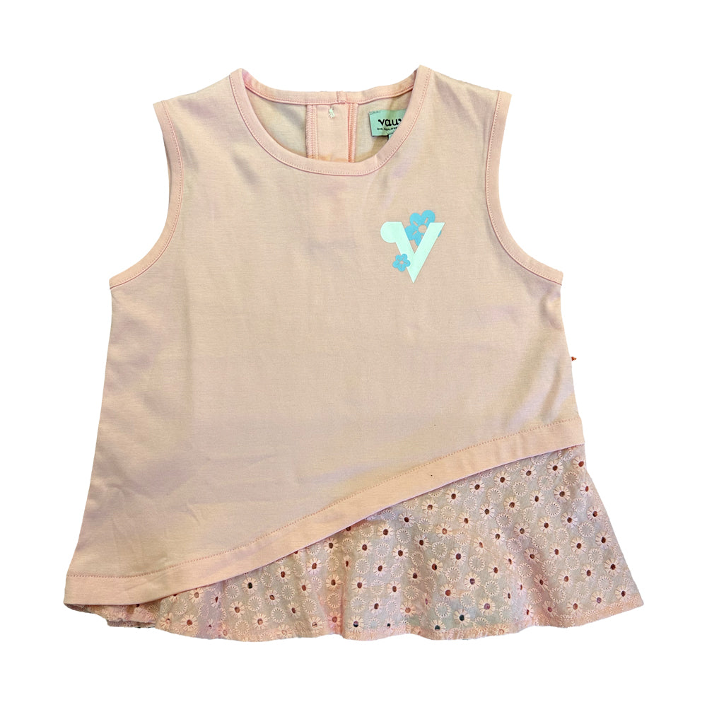 VAUVA Vauva SS23 Safari - Girls Vauva Logo Print Cotton Vest Vest