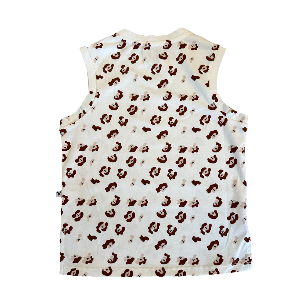 VAUVA Vauva SS23 Safari - Boys Leopard Print Cotton Vest (Brown) Vest