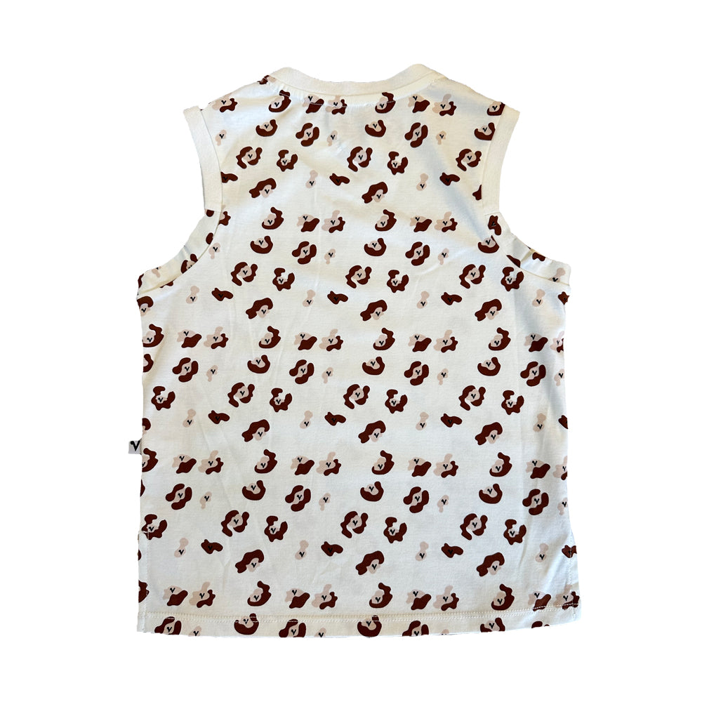 Vauva SS23 Safari - Boys Leopard Print Cotton Vest (Brown) - My Little Korner