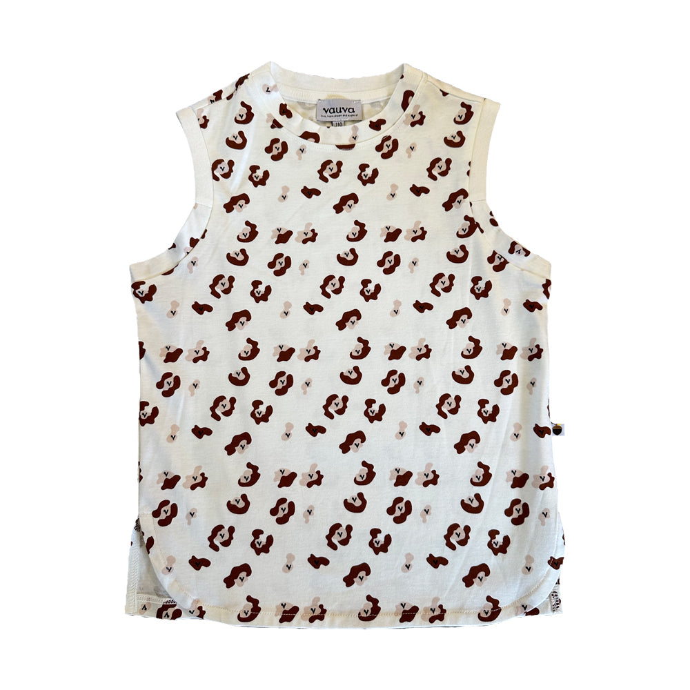 Vauva SS23 Safari - Boys Leopard Print Cotton Vest (Brown) 130 cm