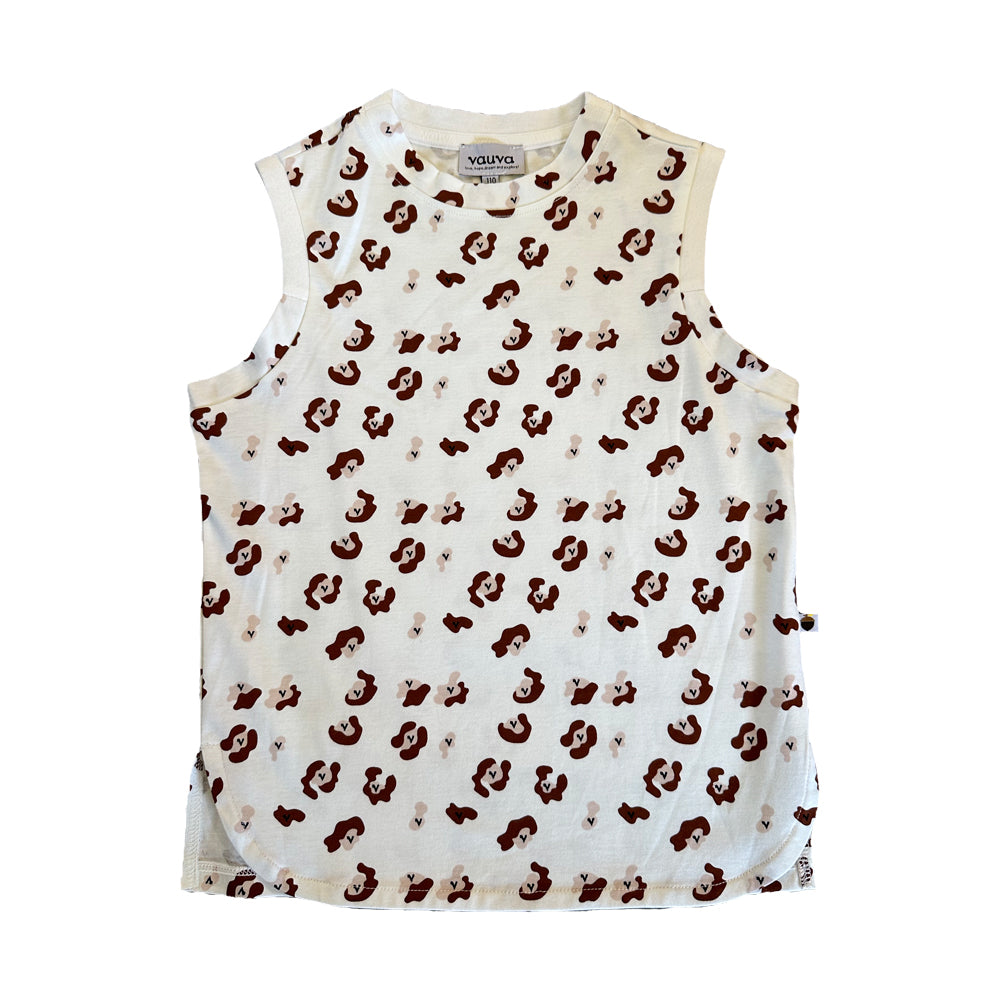 VAUVA Vauva SS23 Safari - Boys Leopard Print Cotton Vest (Brown) Vest