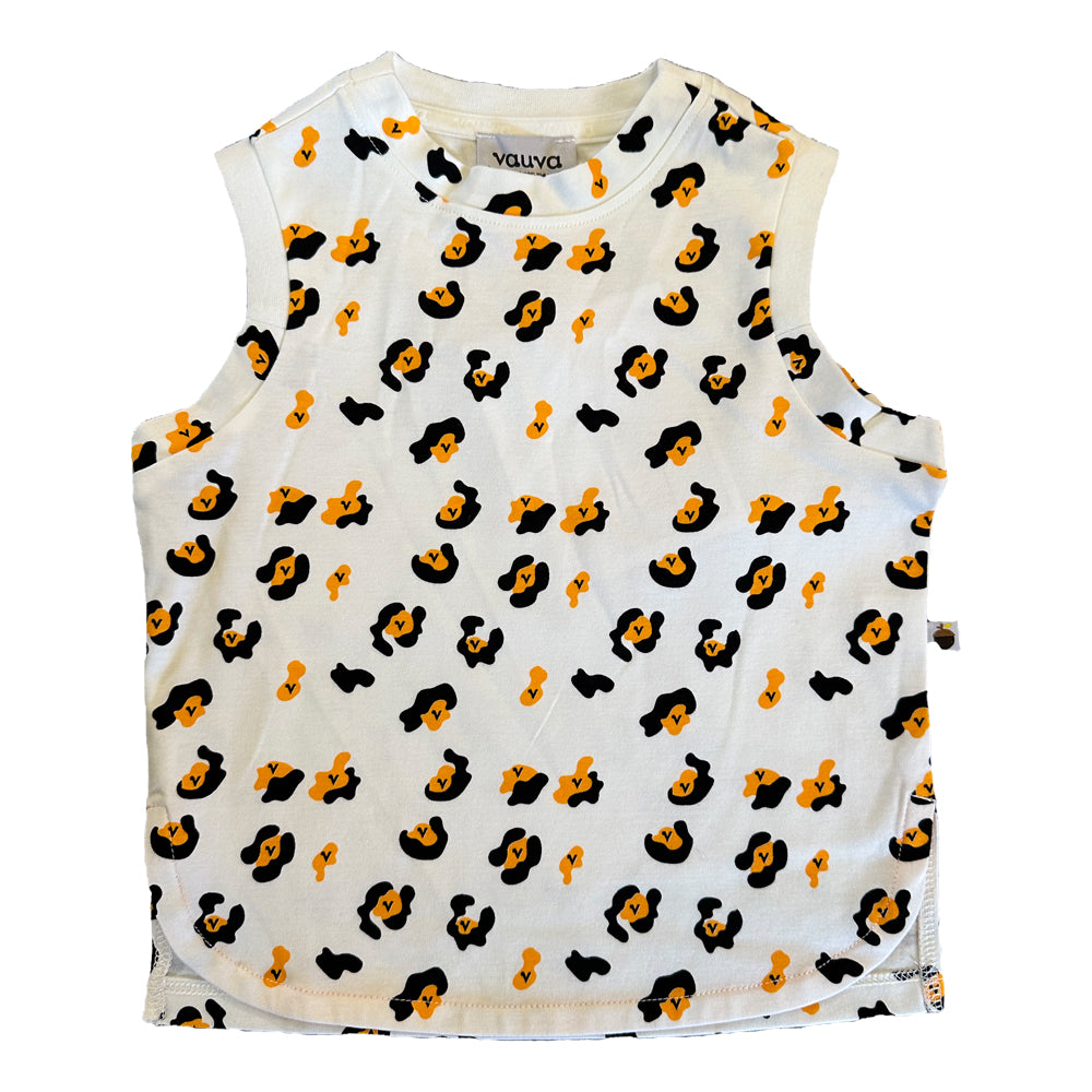 VAUVA Vauva SS23 Safari - Boys Leopard Print Cotton Vest (Orange) Vest