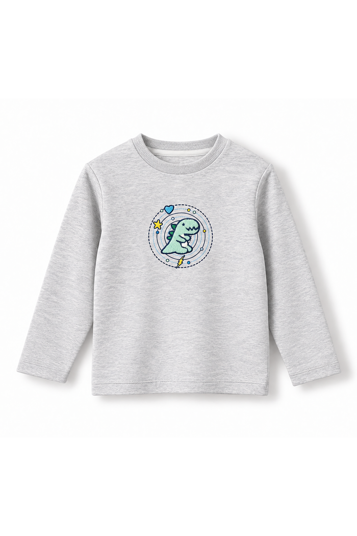 Kids Cosmic Dino Patch Long Sleeve Top
