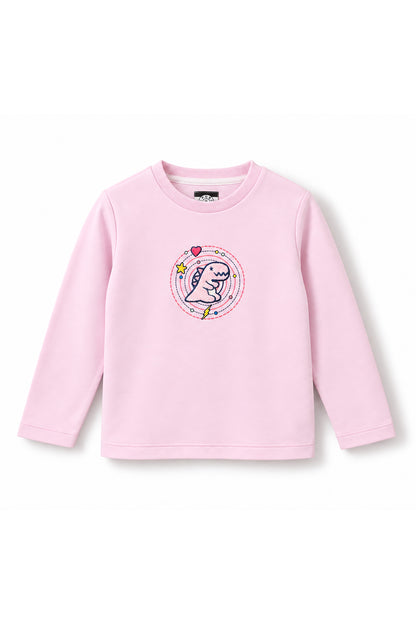 Girls Cosmic Dino Patch Long Sleeve Top