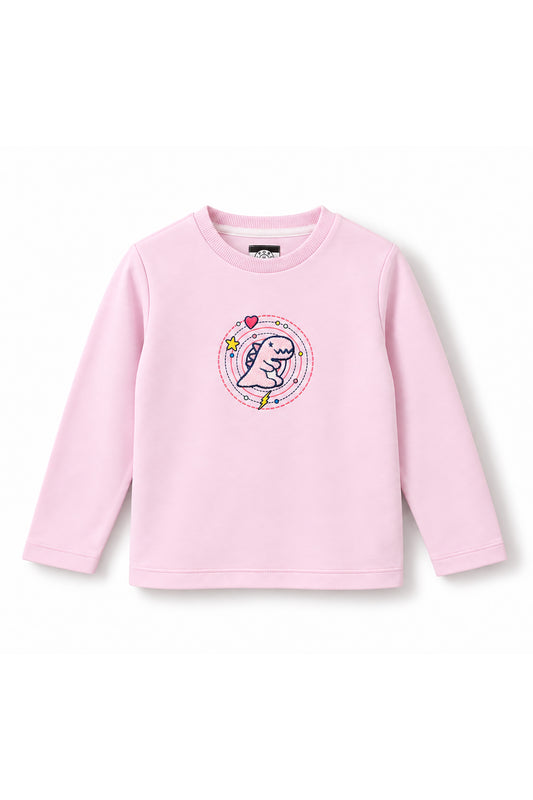 Girls Cosmic Dino Patch Long Sleeve Top
